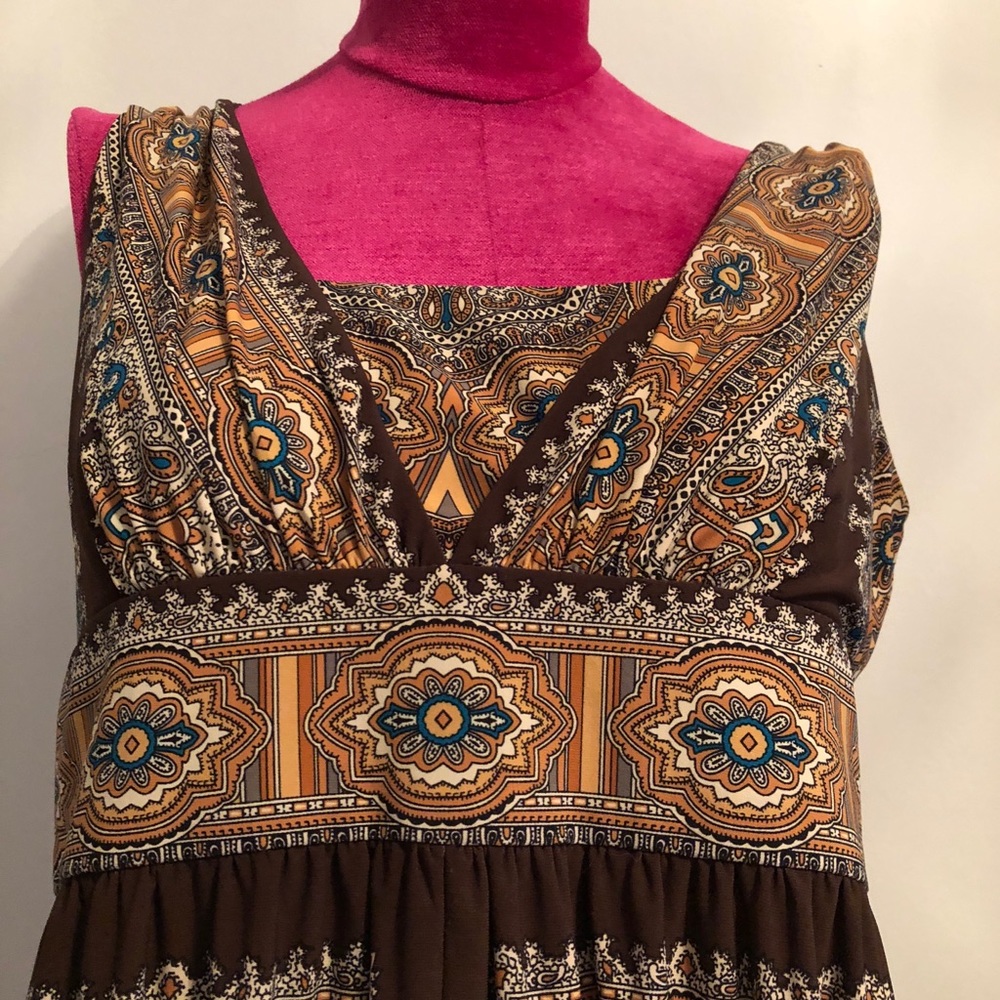 DRESS HIPPY CHIC GEOMETRIC MADRAS DRESS